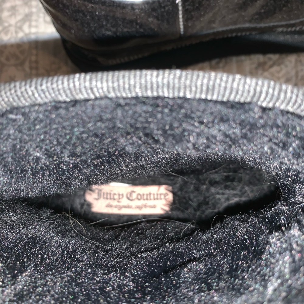 Juicy Couture Klash Bootie Boots Faux Fur Lined Black Clear Logo Size 9 - Picture 5 of 5